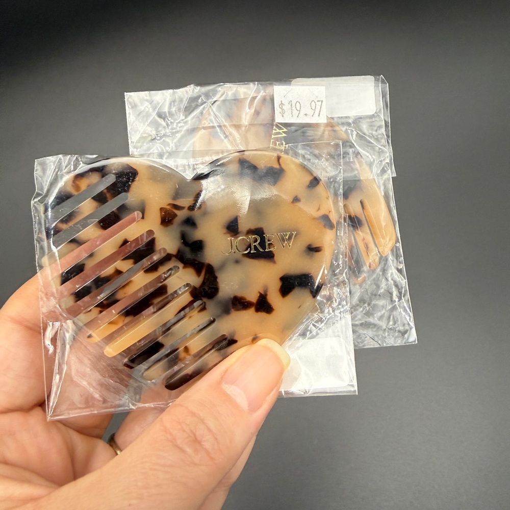 J. Crew Brown and Black Heart Hair Comb